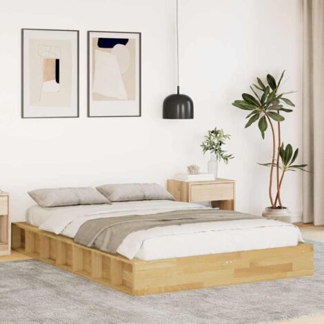 Estructura de cama sin colchón 120x190 cm madera maciza roble vidaXL