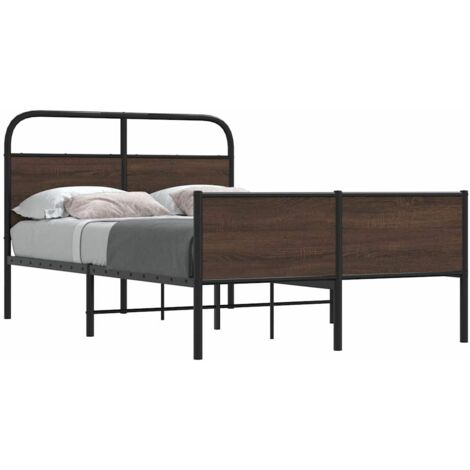 Estructura de cama sin colchón 120x190 cm madera marrón roble