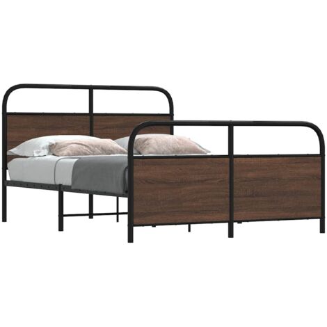 Estructura de cama sin colchón 120x190 cm madera marrón roble