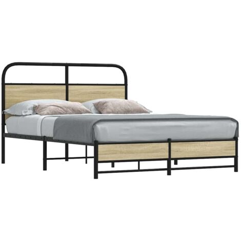 Estructura de cama sin colchón 120x190 cm madera roble
