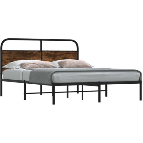 Estructura de cama sin colchón 120x190 cm madera roble ahumado