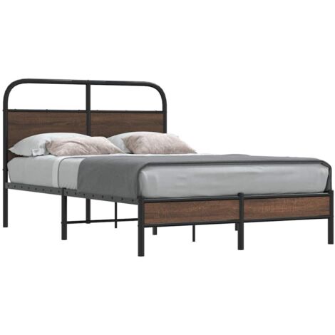 Estructura de cama sin colchón 120x200 cm madera marrón roble