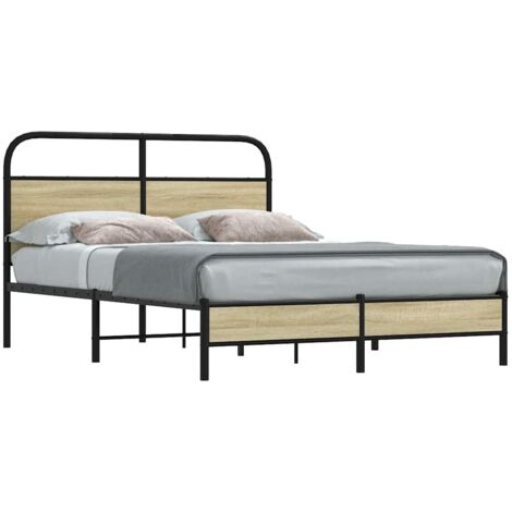 Estructura de cama sin colchón 120x200 cm madera roble
