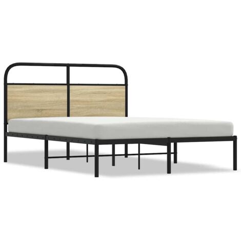 Estructura de cama sin colchón 135x190 cm madera roble Sonoma vidaXL