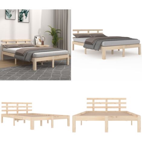Estructura de cama sin colchón 140x190 cm - Cama de madera - Cama sin colchón