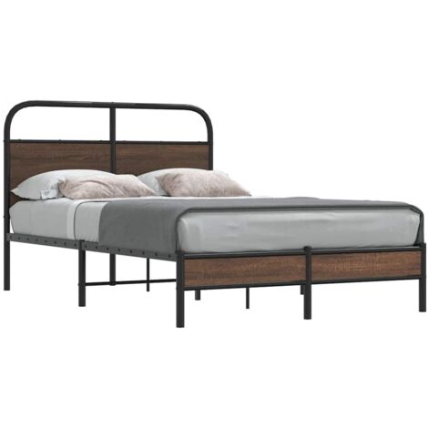 Estructura de cama sin colchón 140x200 cm madera marrón roble
