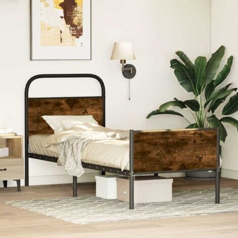 Estructura de cama sin colchón 75x190 cm madera roble