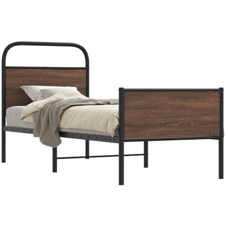 Estructura de cama sin colchón 80x200 cm madera marrón roble