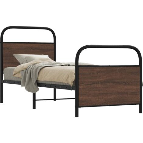 Estructura de cama sin colchón 80x200 cm madera marrón roble