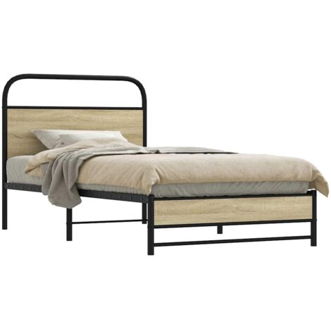 Estructura de cama sin colchón 90x190 cm madera roble