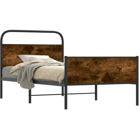 Estructura de cama sin colchón 90x200 cm madera roble
