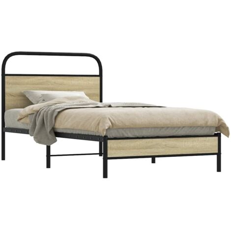 Estructura de cama sin colchón 90x200 cm madera roble