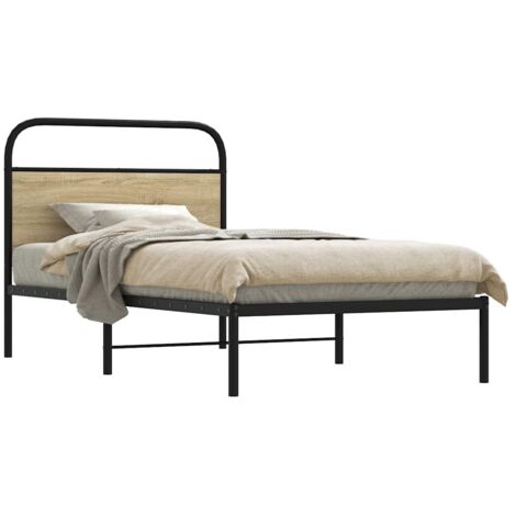 Estructura de cama sin colchón 90x200 cm madera roble