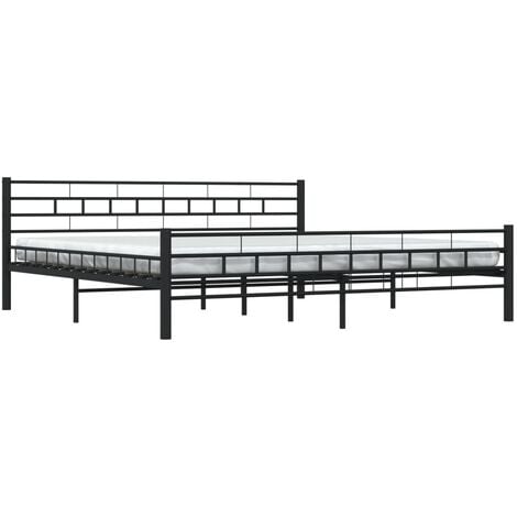 TALKEACH Estructura de cama sin colchón acero negro 200x200 cm vidaXL