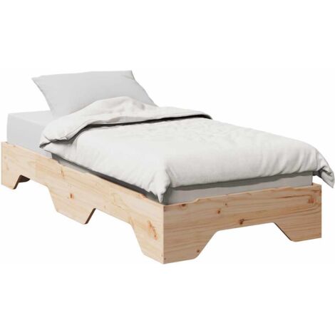 Estructura de cama sin colchón apilable 90x190 cm madera maciza vidaXL