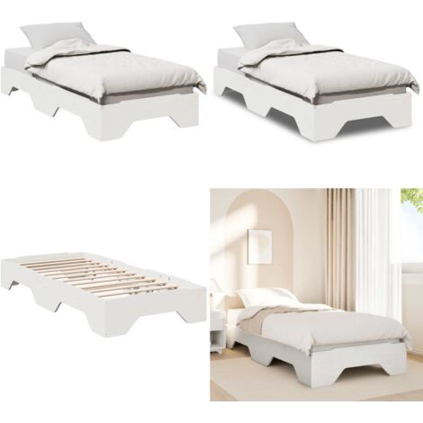 Estructura de cama sin colchón apilable blanca 90x190 cm - Estructura de cama - Marco de cama