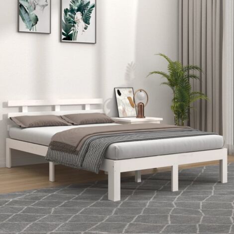 Estructura de cama sin colchón blanco 140x190 cm vidaXL