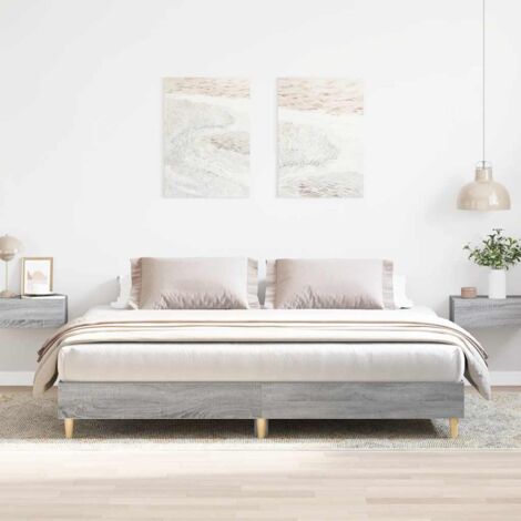 Estructura de cama sin colchón gris  180x200 cm