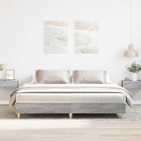 Estructura de cama sin colchón gris  200x200 cm