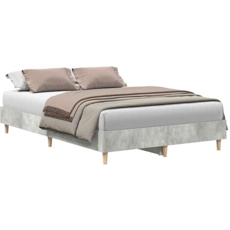 Estructura de cama sin colchón gris hormigón 140x190 cm madera vidaXL