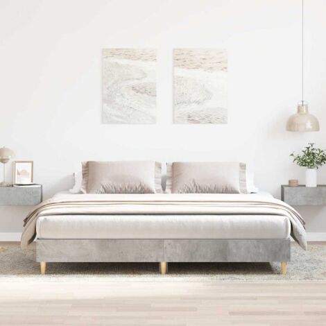 Estructura de cama sin colchón gris hormigón 200x200 cm