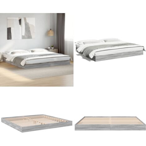 Estructura de cama sin colchón gris Sonoma 180x200 cm - Estructura de cama - Cama gris Sonoma