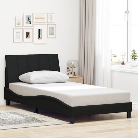 Estructura de cama sin colchón Hanko tela negro 100x200 cm vidaXL
