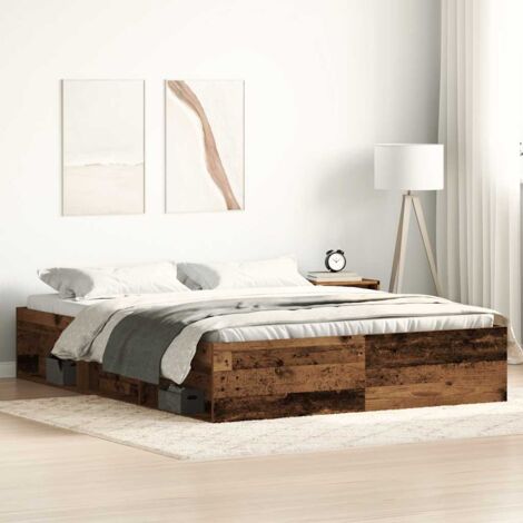Estructura de cama sin colchón madera antigua 150x200 cm vidaXL