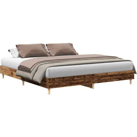 Estructura de cama sin colchón madera antigua 180x200 cm vidaXL
