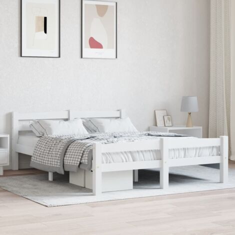 Estructura de cama sin colchón madera de pino  120x200 cm