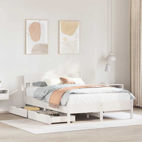 Estructura de cama sin colchón madera de pino  135x190 cm