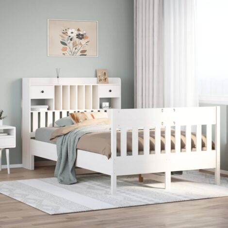 Estructura de cama sin colchón madera de pino  135x190 cm
