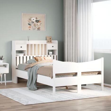 Estructura de cama sin colchón madera de pino  135x190 cm