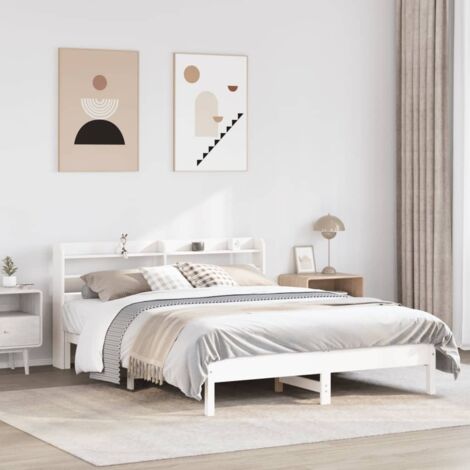 Estructura de cama sin colchón madera de pino  135x190 cm
