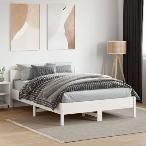 Estructura de cama sin colchón madera de pino  135x190 cm