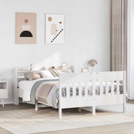 Estructura de cama sin colchón madera de pino  135x190 cm