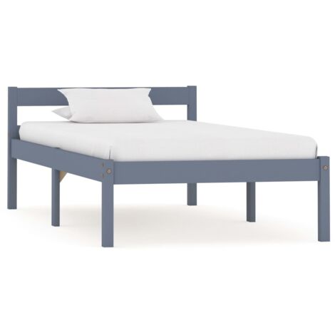 Estructura de cama sin colchón madera de pino gris 100x200 cm vidaXL