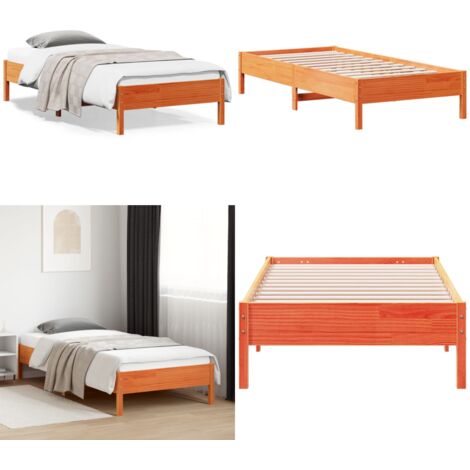 Estructura de cama sin colchón madera de pino marrón 90x200 cm - Estructura de cama - Cama sin colchón