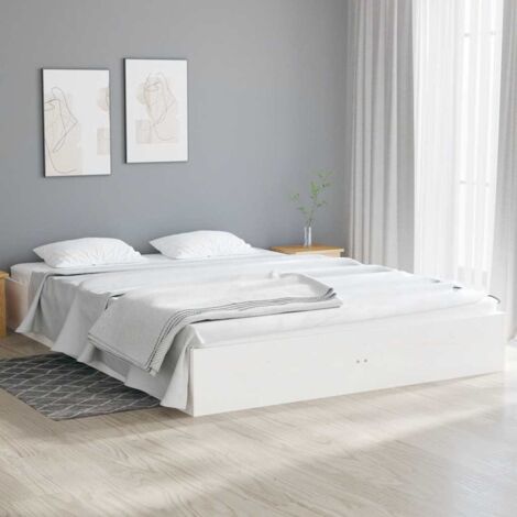 Estructura de cama sin colchón madera maciza  120x190 cm