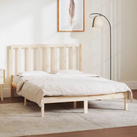 Estructura de cama sin colchón madera maciza de pino 135x190 cm vidaXL