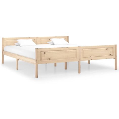 Estructura de cama sin colchón madera maciza de pino 180x200 cm