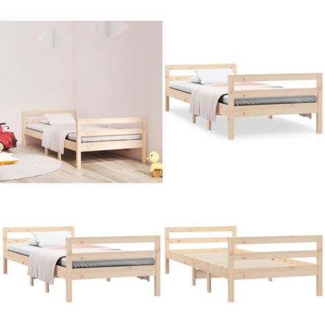 Estructura de cama sin colchón madera maciza de pino 90x190 cm - Cama de madera - Cama de pino