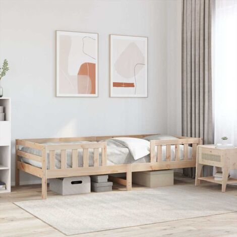 Estructura de cama sin colchón madera maciza de pino 90x200 cm