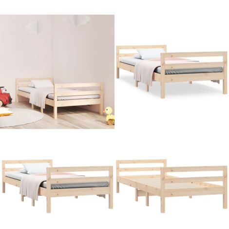 Estructura de cama sin colchón madera maciza de pino 90x200 cm - Cama de madera - Cama sin colchón