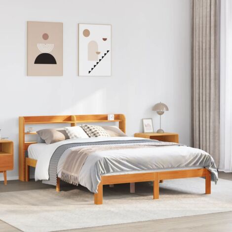 Estructura de cama sin colchón madera maciza marrón 120x190 cm vidaXL