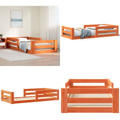 Estructura de cama sin colchón madera maciza marrón 80x160 cm - Estructura de cama - Base de cama