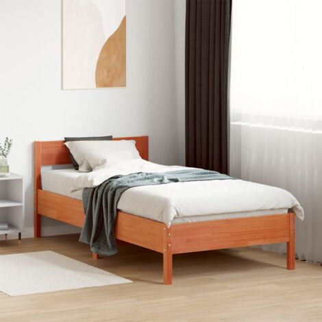 Estructura de cama sin colchón madera maciza marrón 90x190 cm