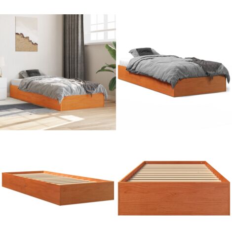 Estructura de cama sin colchón madera maciza marrón 90x190 cm - Estructura de cama - Cama sin colchón
