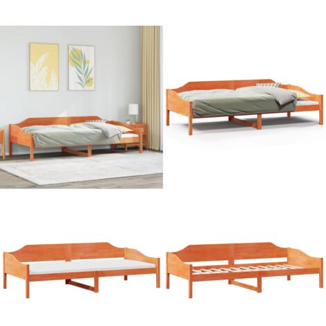 Estructura de cama sin colchón madera maciza marrón 90x190 cm - Estructura de cama - Madera maciza