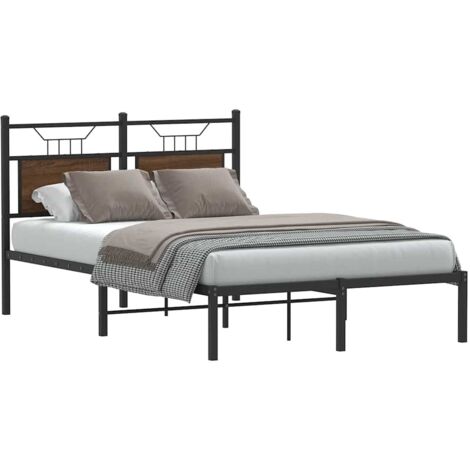 Estructura de cama sin colchón madera marrón roble 120x200 cm